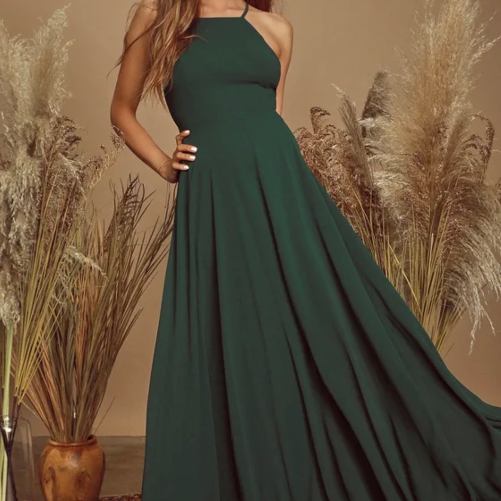 Lulus green maxi dress Sz small